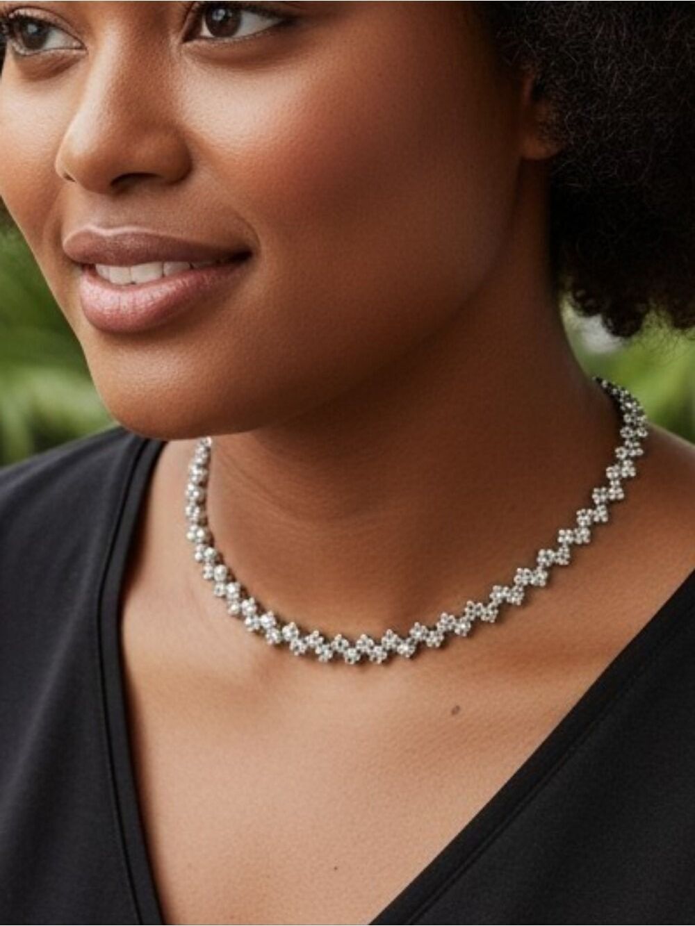 Dazzling Silver Crystal Necklace